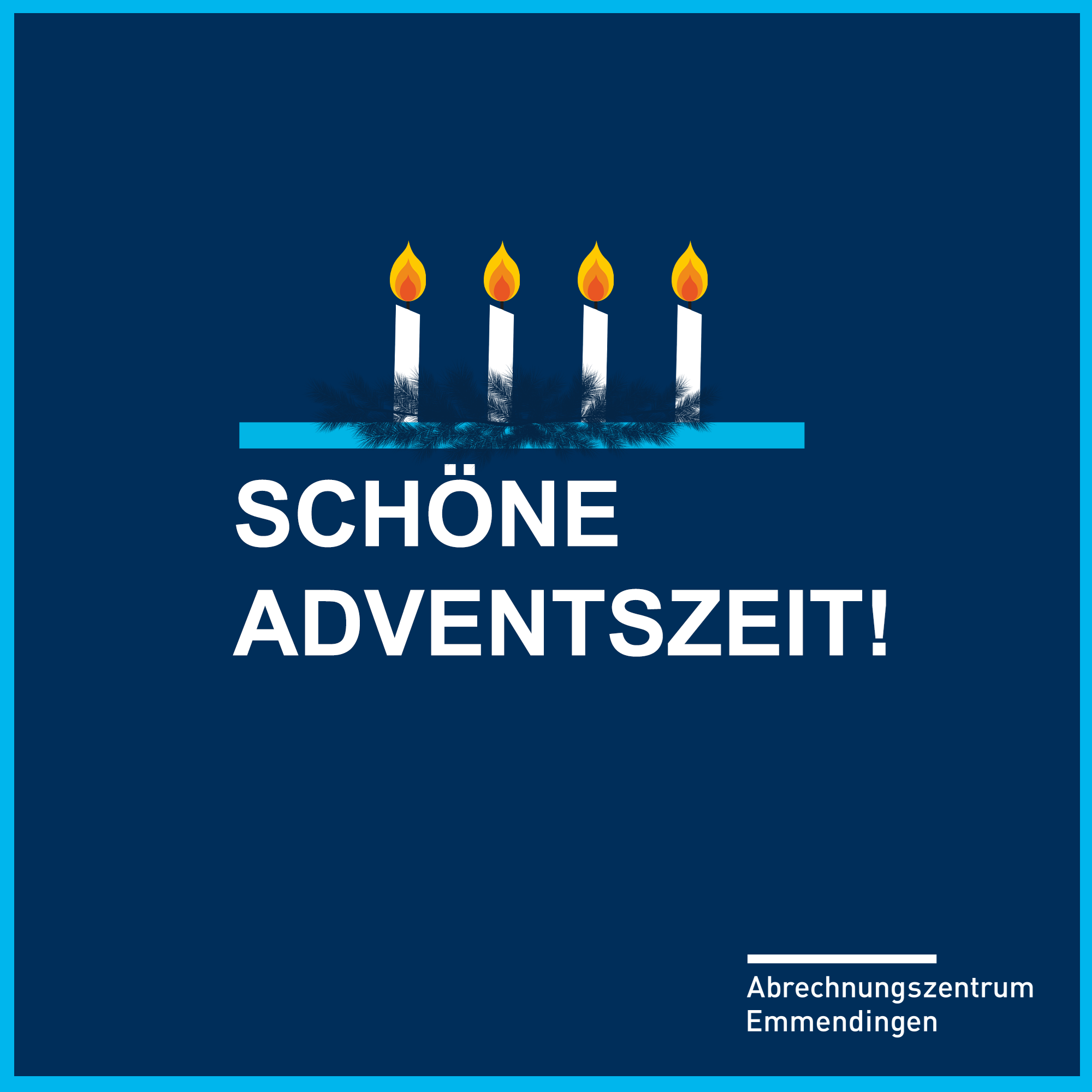 Grafik mit Schrifzug "Schöne Adventszeit"